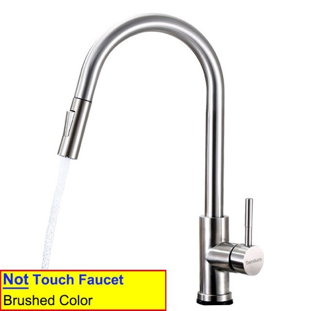 304 stainless steel kitchen faucet, hot and cold water pull-out vegetable basin sink faucet - Image 2
