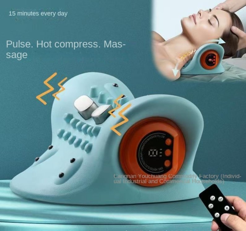 Multi-Functional Neck and Shoulder Massager Pillow Portable Kneading Neck EMS Heat Therapy Pulse Massager - Image 2