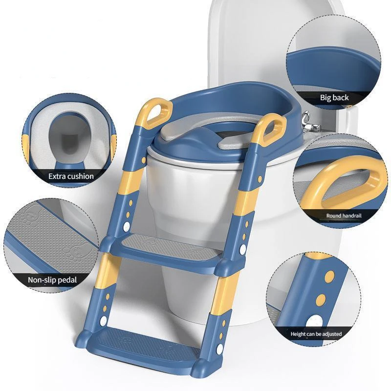 Stair Style Children's Toilet Boy and Girl Baby Toilet Folding Rack Step Stool Child Step Toilet Seat Ring Baby Potty Toilets - Image 2